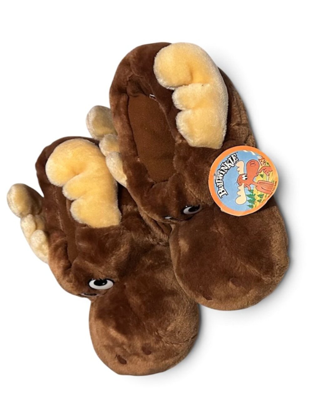 Vintage Bullwinkle Plush Slippers (NWT), Size Large, from the 24K Company (1985) - Picture 2 of 9